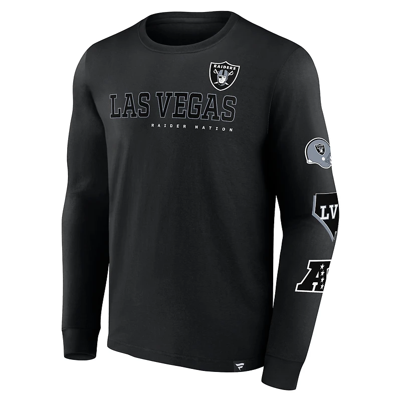 T-shirt à manches longues noir pour homme Las Vegas Raiders High Whip Pitcher