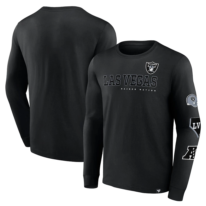 T-shirt à manches longues noir pour homme Las Vegas Raiders High Whip Pitcher
