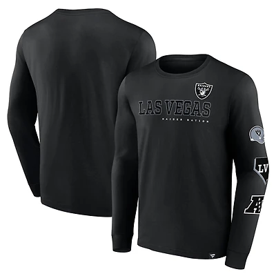 T-shirt à manches longues noir pour homme Las Vegas Raiders High Whip Pitcher