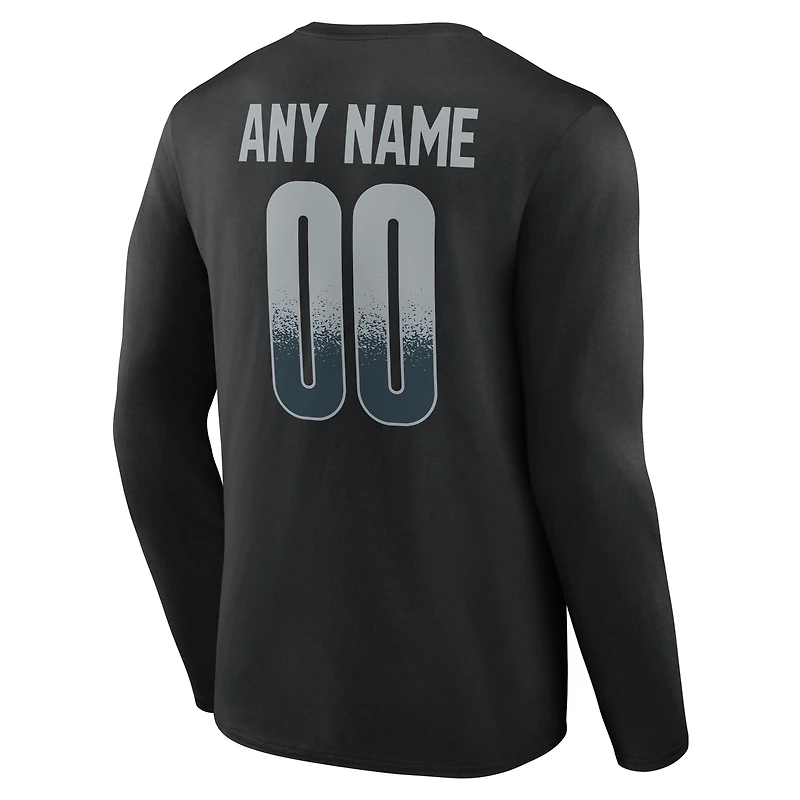 Men's Black Las Vegas Raiders Home Field Pop Personalized Name & Number Long Sleeve T-Shirt