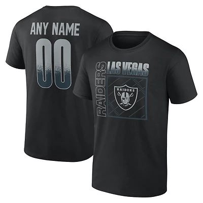 T-shirt noir pour homme Las Vegas Raiders, domicile, personnalisé avec nom et numéro
