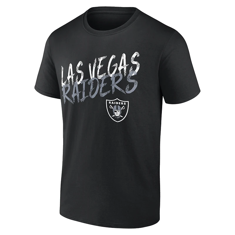 T-shirt noir pour homme Las Vegas Raiders Hustle personnalisé avec nom et numéro