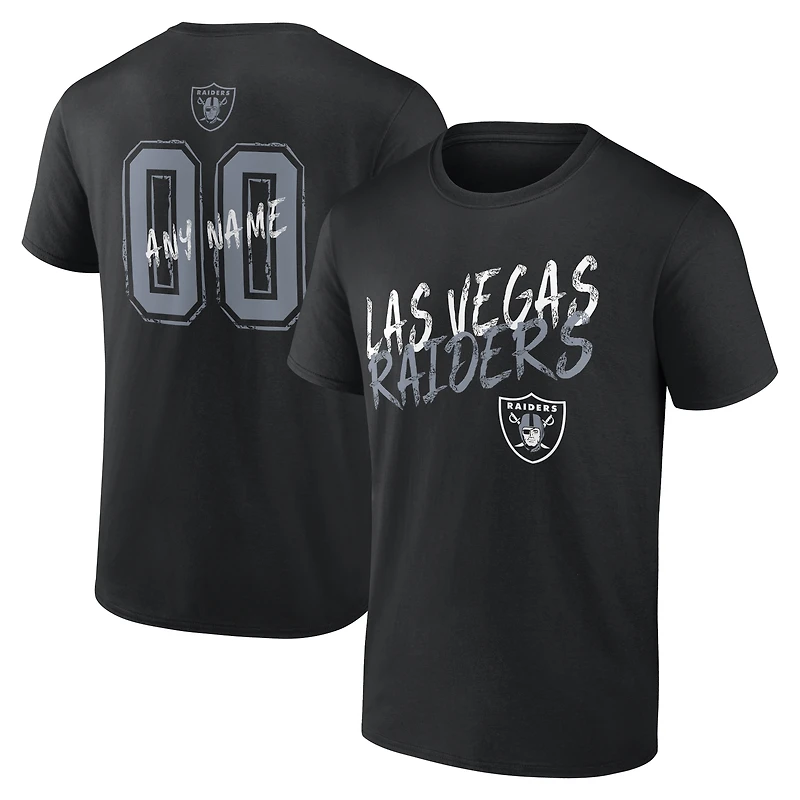 Men's Black Las Vegas Raiders Hustle Personalized Name & Number T-Shirt