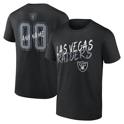 Men's  Black Las Vegas Raiders Hustle Personalized Name & Number T-Shirt