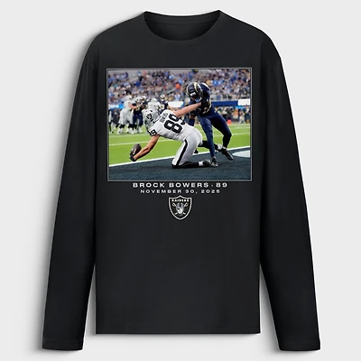 Men's Brock Bowers Black Las Vegas Raiders NFL Flash Features Week 13 Long Sleeve T-Shirt