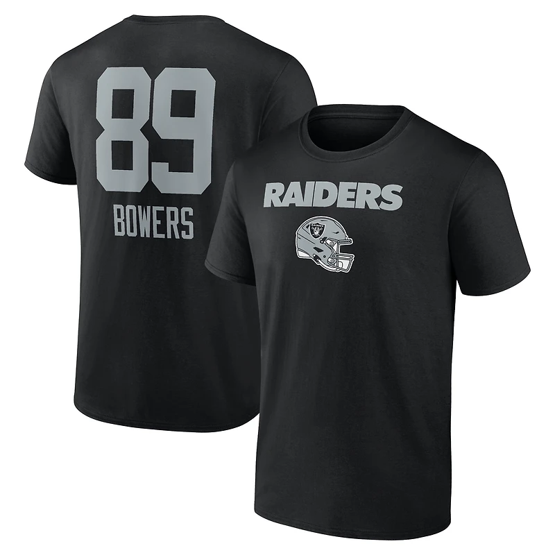 Men's Brock Bowers Black Las Vegas Raiders Team Wordmark Name & Number T-Shirt