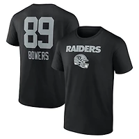 Men's Brock Bowers Black Las Vegas Raiders Team Wordmark Name & Number T-Shirt
