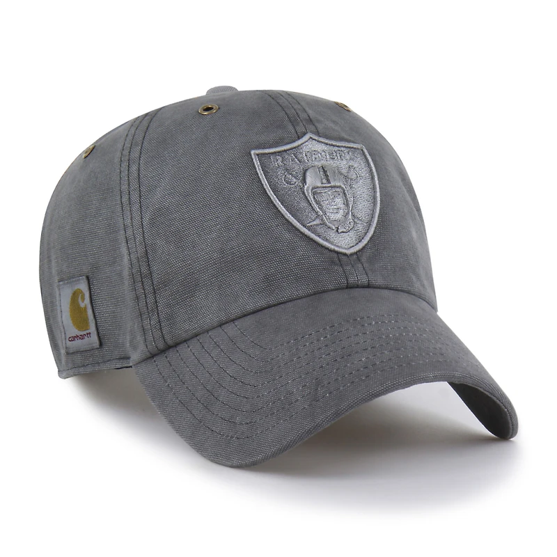 Casquette ajustable Carhartt x '47 Charcoal Las Vegas Raiders Dyed Clean Up pour homme