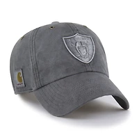 Casquette ajustable Carhartt x '47 Charcoal Las Vegas Raiders Dyed Clean Up pour homme