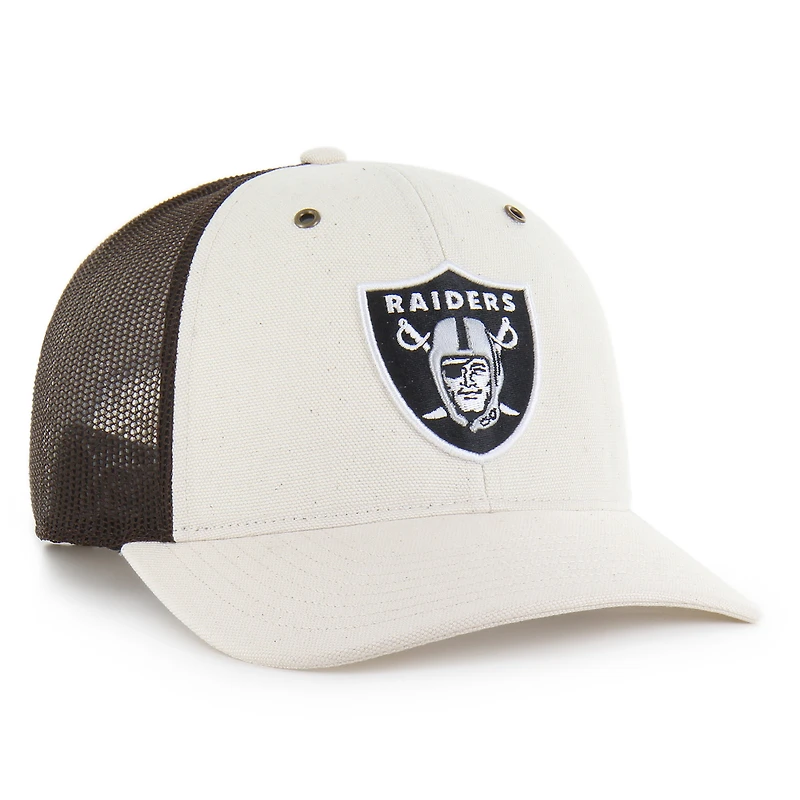 Men's Carhartt x '47 Natural/Brown Las Vegas Raiders Undyed Trucker Adjustable Hat