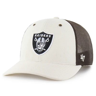 Men's Carhartt x '47 Natural/Brown Las Vegas Raiders Undyed Trucker Adjustable Hat