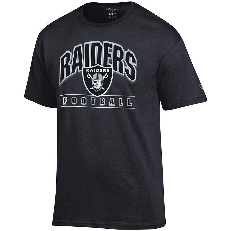 T-shirt de football noir Champion des Las Vegas Raiders pour homme