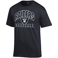 T-shirt de football noir Champion des Las Vegas Raiders pour homme