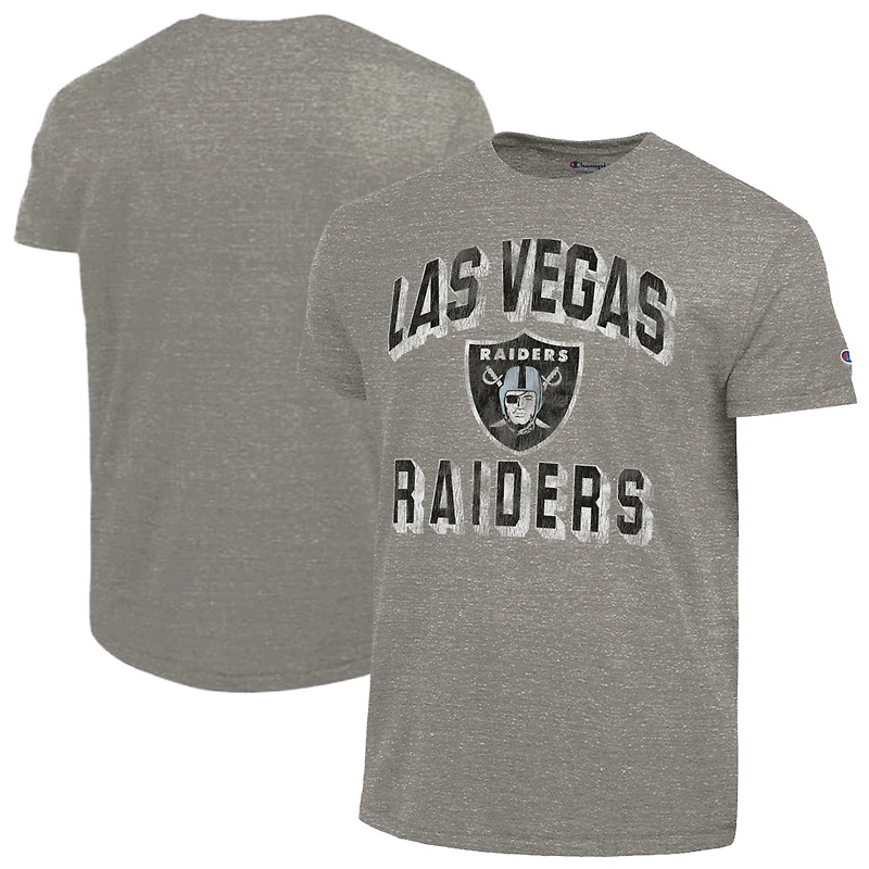 T-shirt Champion pour homme, noir chiné, Las Vegas Raiders, Ultimate Tri-Blend