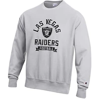 Sweat-shirt en molleton à tissage inversé Champion Heather Grey pour homme des Las Vegas Raiders