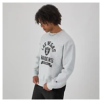 Sweat-shirt en molleton à tissage inversé Champion Heather Grey pour homme des Las Vegas Raiders
