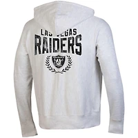 Sweat à capuche zippé intégral Champion Heather Gray des Las Vegas Raiders Reverse Weave pour homme