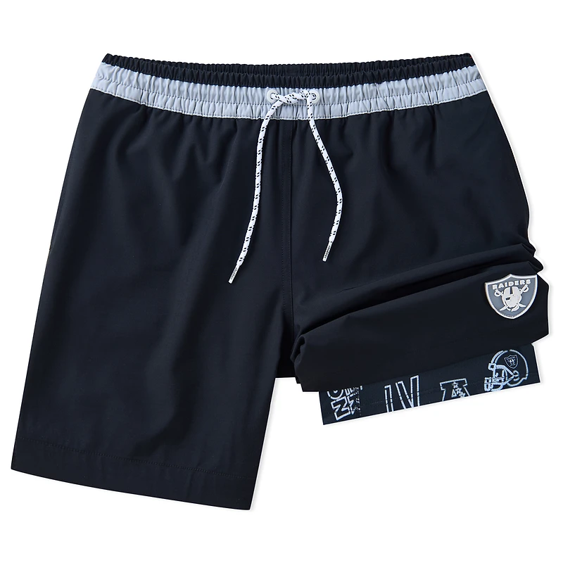 Men's Chubbies Black Las Vegas Raiders 5.5" Classic Lined Swim Trunks