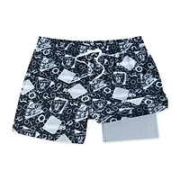 Maillot de bain Chubbies noir pour homme, modèle classique doublé, coupe spéciale jours match des Raiders Las Vegas