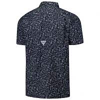 Chemise boutonnée Super Slack Tide Omni-Wick pour homme Columbia PFG Black Las Vegas Raiders
