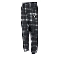 Men's Concepts Sport Black/Heather Gray Las Vegas Raiders Regulate Long Sleeve T-Shirt and Plaid Pant Set