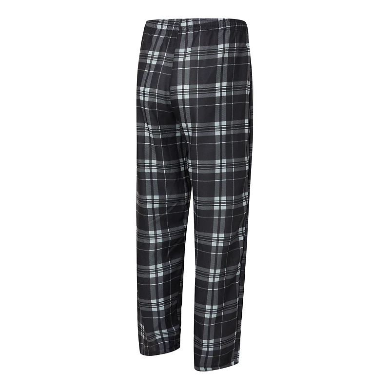 Men's Concepts Sport Black/Heather Gray Las Vegas Raiders Regulate Long Sleeve T-Shirt and Plaid Pant Set