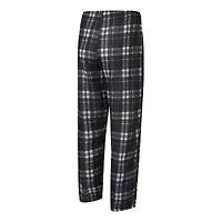 Men's Concepts Sport Black/Heather Gray Las Vegas Raiders Regulate Long Sleeve T-Shirt and Plaid Pant Set