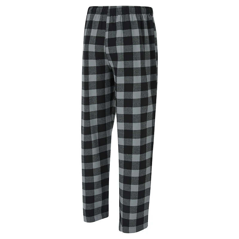 Men's Concepts Sport Black/Silver Las Vegas Raiders Avondale T-Shirt & Flannel Pants Set