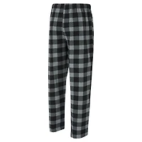 Men's Concepts Sport Black/Silver Las Vegas Raiders Avondale T-Shirt & Flannel Pants Set