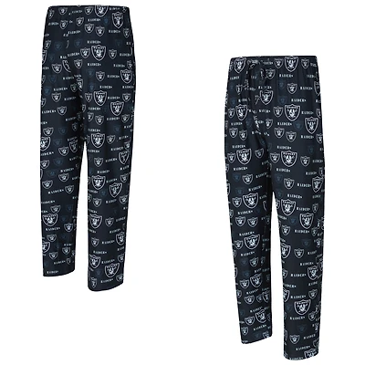 Men's Concepts Sport Black Las Vegas Raiders Mosaic All Over Print Pants