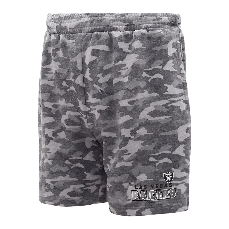 Short camouflage Concepts Sport Charcoal Las Vegas Raiders Biscayne pour hommes