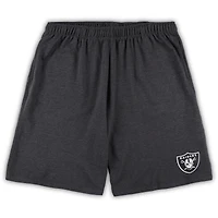 Men's Concepts Sport White/Charcoal Las Vegas Raiders Big & Tall Top and Shorts Set