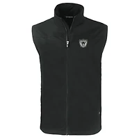 Men's Cutter & Buck  Black Las Vegas Raiders Throwback Big Tall Charter Eco Full-Zip Vest
