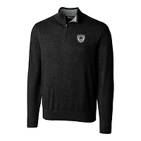 Pull-over zippé quart de tour noir pour homme, coupe-vent et buck, logo rétro des Las Vegas Raiders, Lakemont Tri-Blend, grande taille