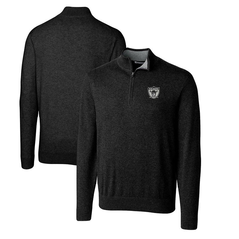 Pull-over zippé quart de tour noir pour homme, coupe-vent et buck, logo rétro des Las Vegas Raiders, Lakemont Tri-Blend, grande taille