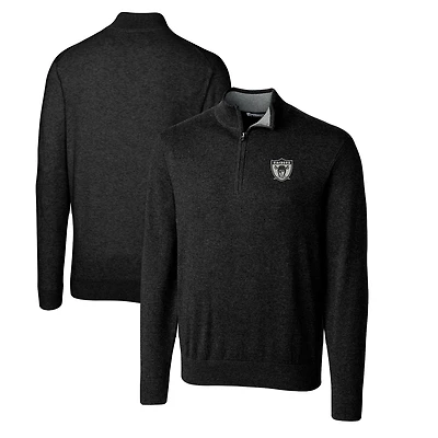 Pull-over zippé quart de tour noir pour homme, coupe-vent et buck, logo rétro des Las Vegas Raiders, Lakemont Tri-Blend, grande taille