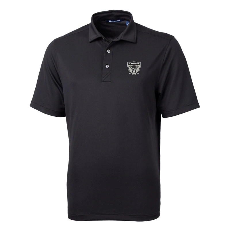 Men's Cutter & Buck Black Las Vegas Raiders Throwback Logo Virtue Eco Pique Recycled Polo