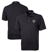 Polo recyclé en piqué écologique pour homme Cutter & Buck, noir, logo rétro des Las Vegas Raiders