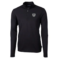 Men's Cutter & Buck Las Vegas Raiders Throwback Logo Virtue Eco Pique Recycled Quarter-Zip Pullover Top