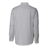 Chemise boutonnée à manches longues et rayures en oxford extensible pour homme Cutter & Buck, couleur anthracite, avec logo rétro des Las Vegas Raiders, grande taille