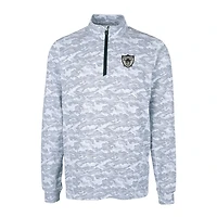 Pull-over extensible à fermeture éclair quart de tour pour homme, couleur anthracite, avec logo rétro des Las Vegas Raiders, coupeur et Buck, coupe grande taille, imprimé camouflage Traverse