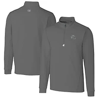 Men's Cutter & Buck  Gray Las Vegas Raiders Helmet Traverse Stretch Quarter-Zip Pullover Top