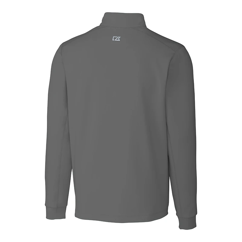 Men's Cutter & Buck  Gray Las Vegas Raiders Helmet Traverse Stretch Quarter-Zip Pullover Top