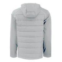 Men's Cutter & Buck Gray Las Vegas Raiders Throwback Evoke Hybrid Eco Softshell Recycled Full-Zip Hoodie Jacket