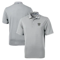 Men's Cutter & Buck Gray Las Vegas Raiders Throwback Logo Virtue Eco Pique Recycled Big Tall Polo