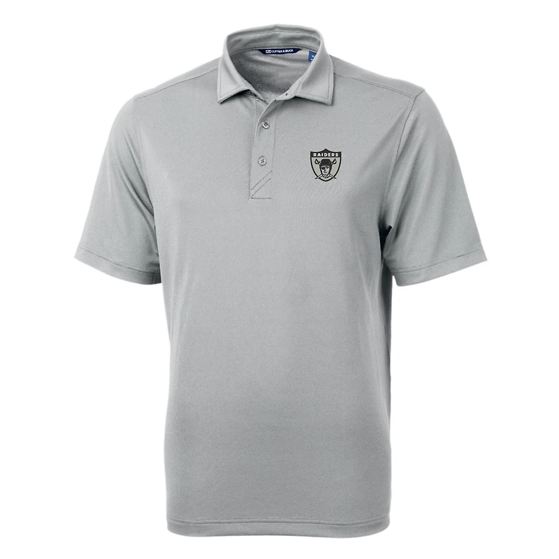Men's Cutter & Buck Gray Las Vegas Raiders Throwback Logo Virtue Eco Pique Recycled Big Tall Polo