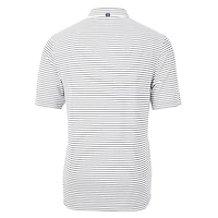 Men's Cutter & Buck Gray Las Vegas Raiders Throwback Logo Virtue Eco Pique Stripe Recycled Big Tall Polo