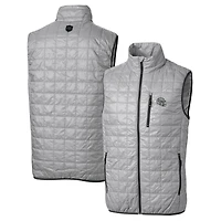 Men's Cutter & Buck  Silver Las Vegas Raiders Helmet Rainier PrimaLoft Eco Insulated Full-Zip Puffer Vest