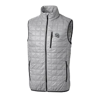 Men's Cutter & Buck  Silver Las Vegas Raiders Helmet Rainier PrimaLoft Eco Insulated Full-Zip Puffer Vest
