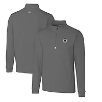 Pull-over extensible à fermeture éclair quart de tour pour homme Cutter & Buck Steel Las Vegas Raiders, logo rétro Traverse, grande taille